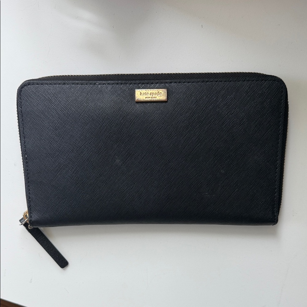 Kate Spade Black Wallet with Gold Accents